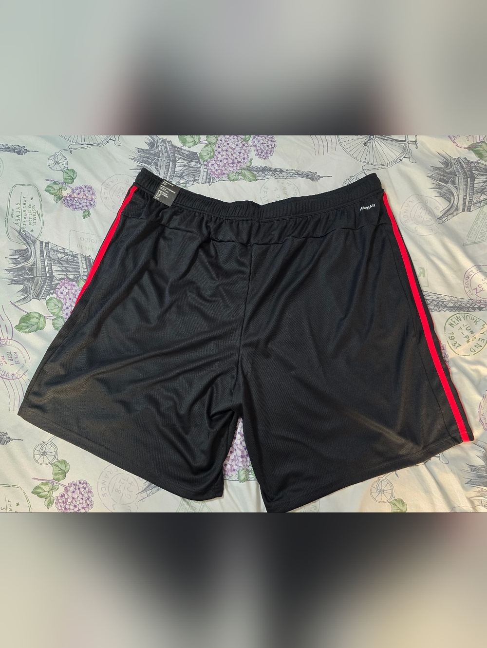 ADIDAS Men's Train Essentials Piqué 3-Stripes Training Shorts Black/Red SZ: XXXL - Picture 4 of 8
